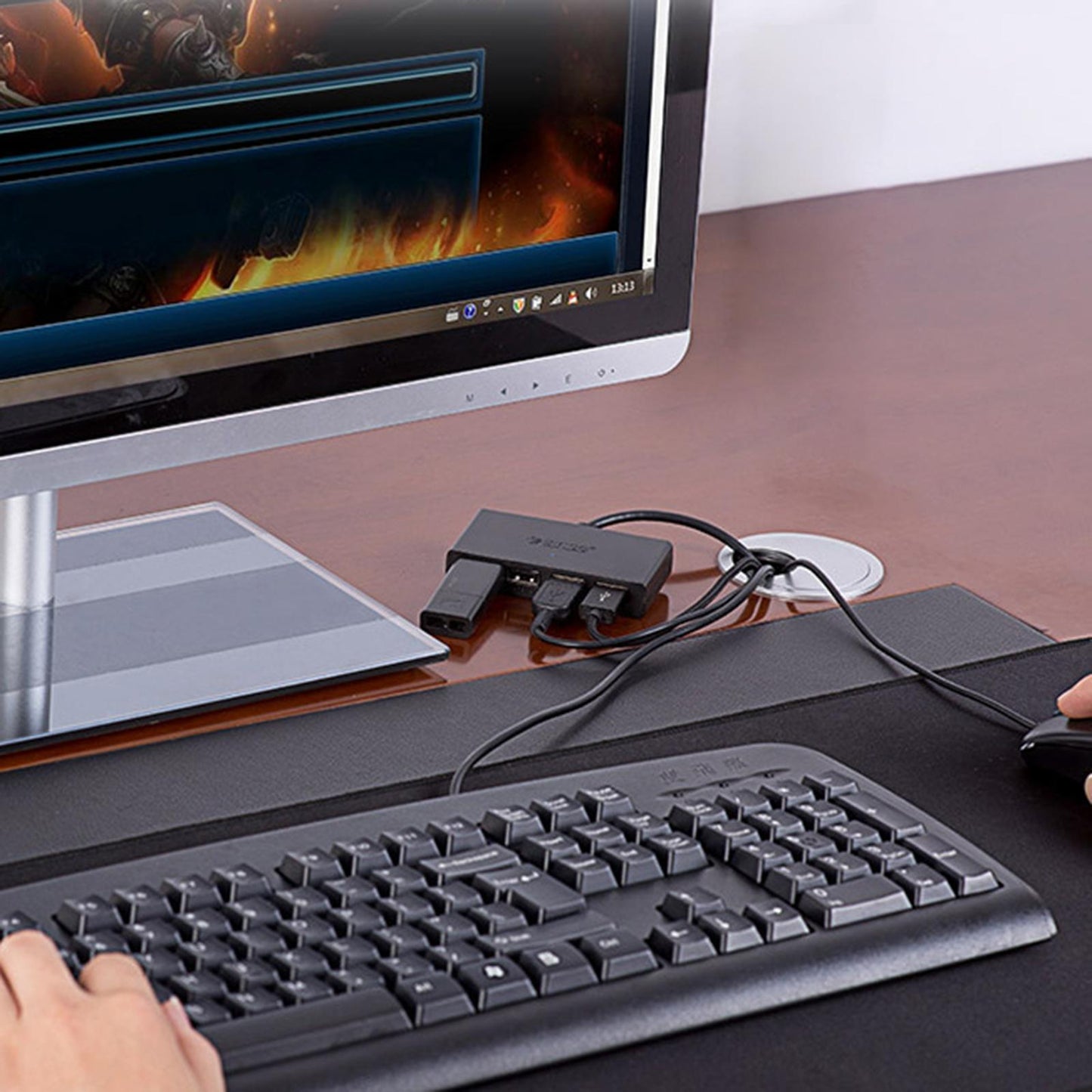 USB HUB 4 Port USB3.0 Desktop HUB Adapter USB Splitter for Desktop/PC 100cm