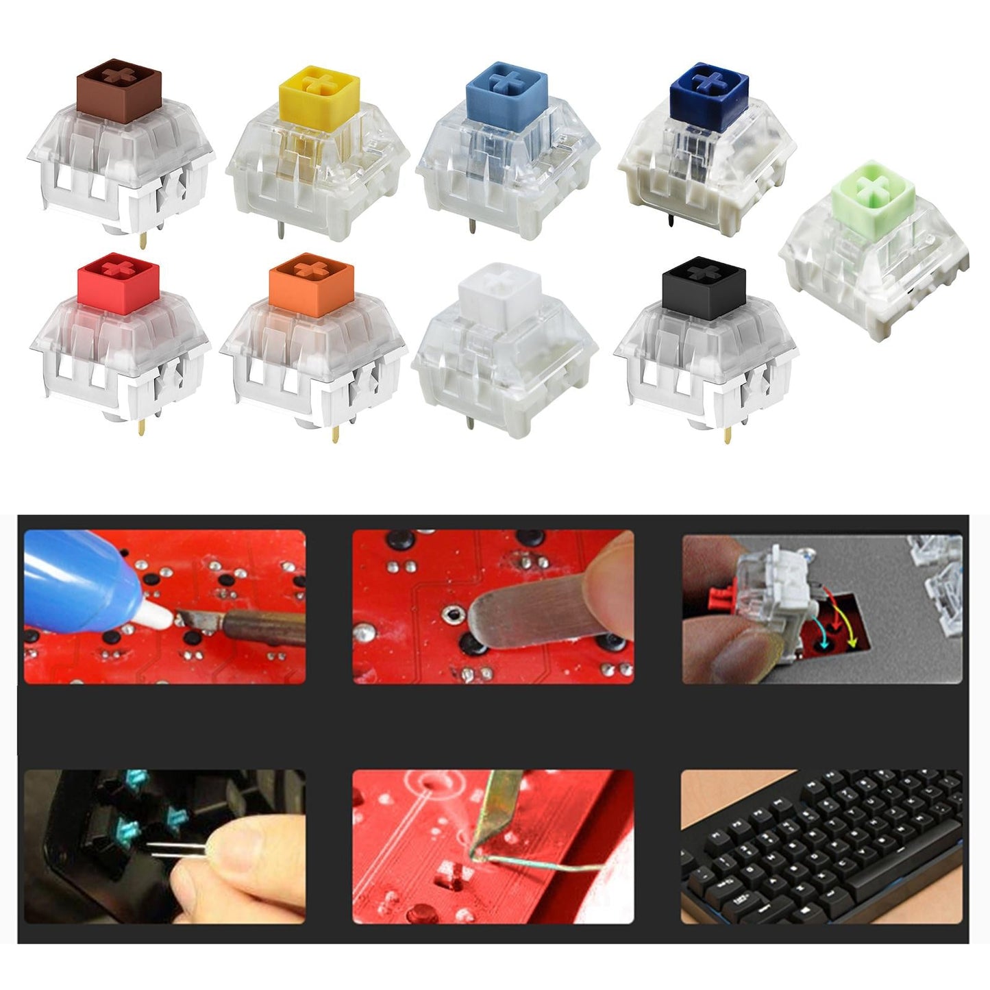 Box Switches for Mechanical Gaming Keyboards Water Resistant  white