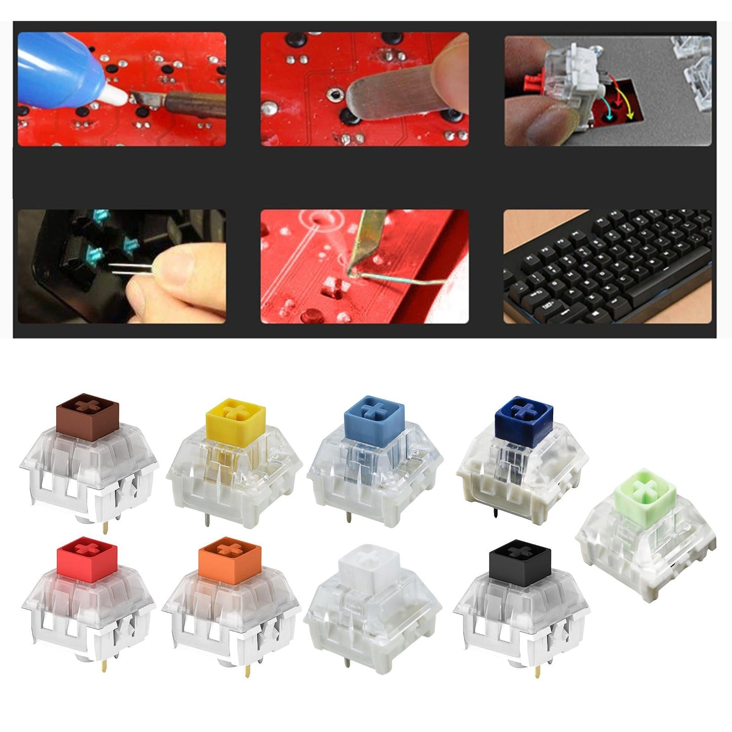 Box Switches for Mechanical Gaming Keyboards Water Resistant  white