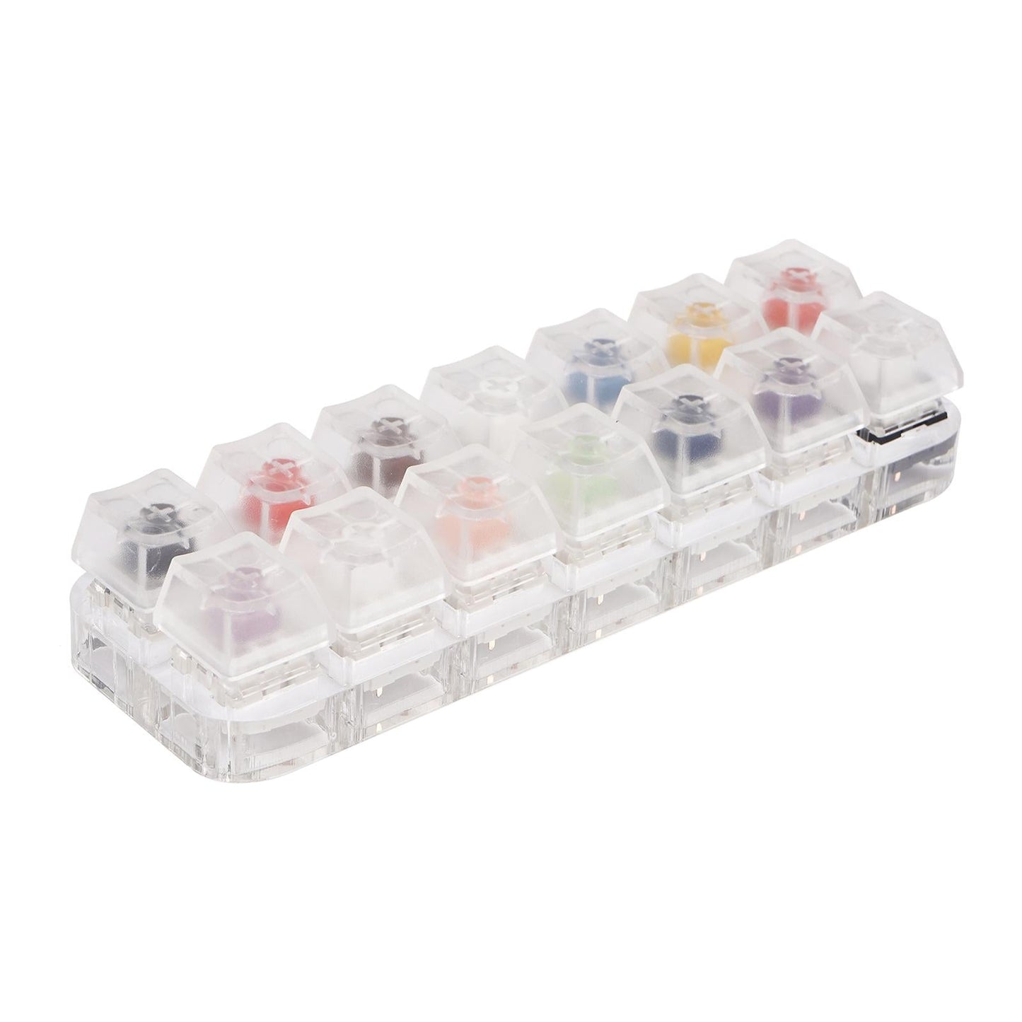 14 Keys Clear Mechanical Keyboard Switch Tester Kit Sampler w/Acrylic Base
