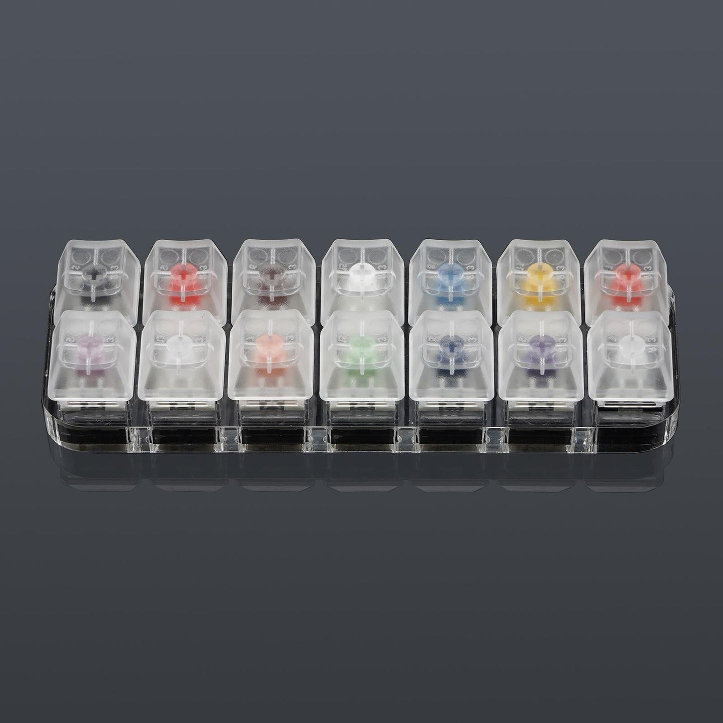 14 Keys Clear Mechanical Keyboard Switch Tester Kit Sampler w/Acrylic Base