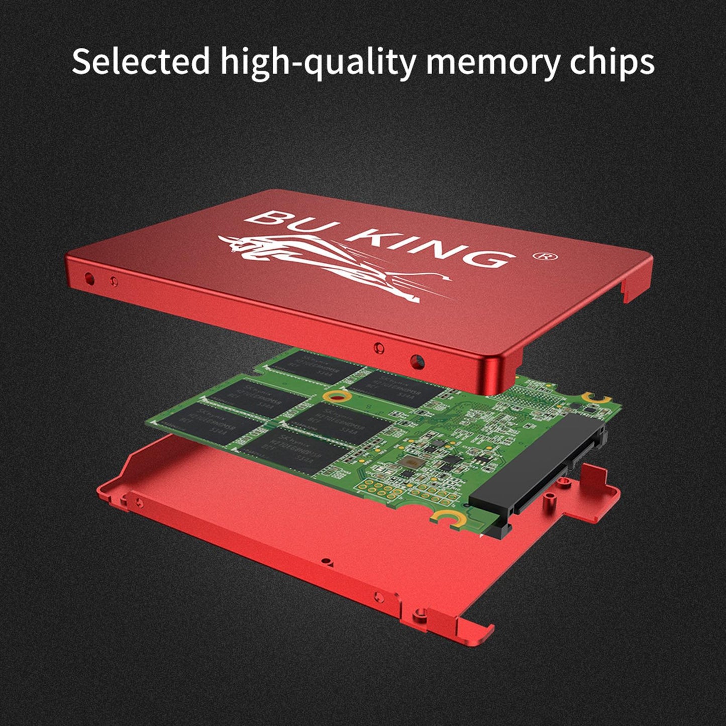 BuKing Internal Solid State Drive SSD Adapter for Tablet Laptop Red 480GB
