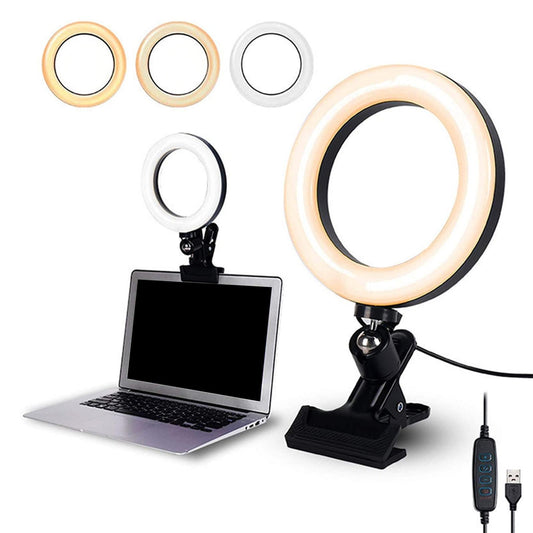 RGB Selfie Ring Light LED Desktop Circle Lamp for Live Stream   8 inch