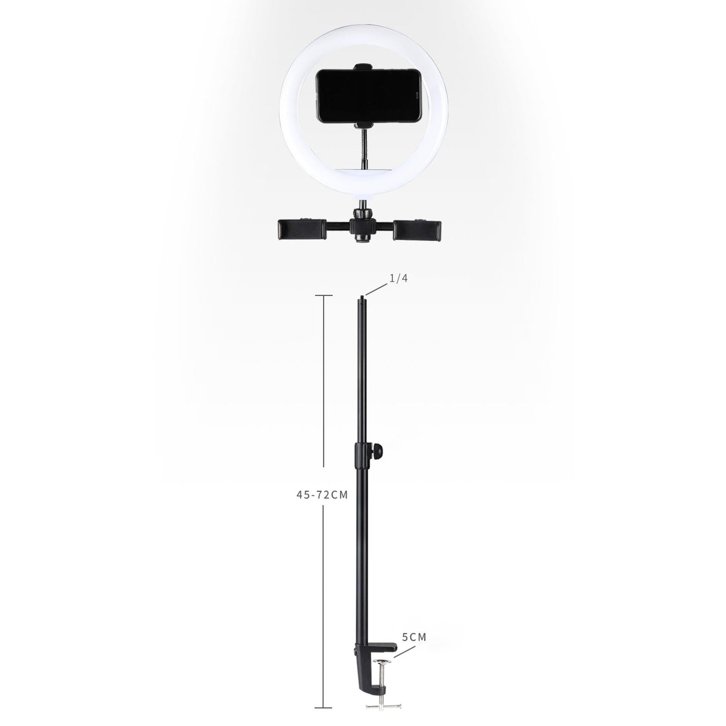 Universal Desk Clamp Mount Stand Holder for Phone DSLR Camera Ring Light D