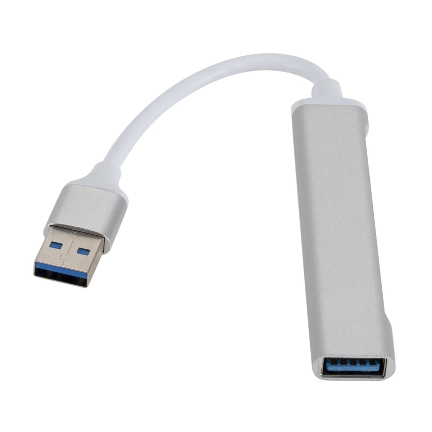 Aluminum Alloy USB HUB 3.0 4 Port Multi Splitter Adapter OTG Silver