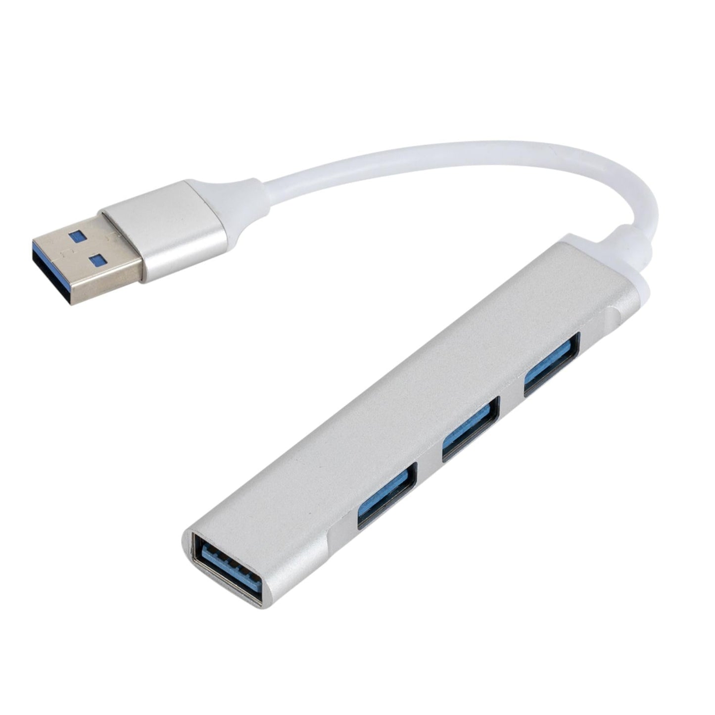 Aluminum Alloy USB HUB 3.0 4 Port Multi Splitter Adapter OTG Silver