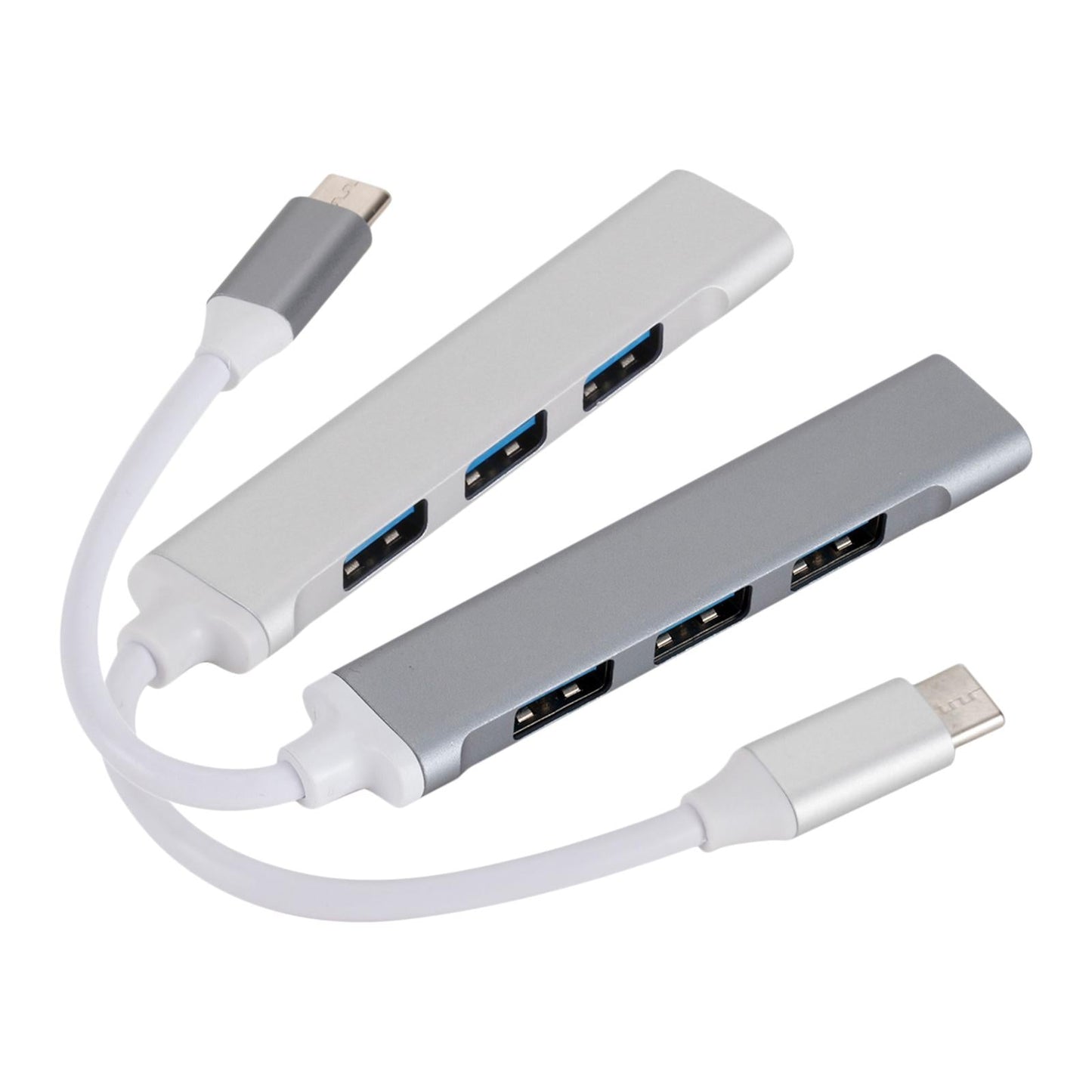 Mini Aluminum Shell USB Type C HUB 3.0 4 Port Multi Splitter Adapter Silver