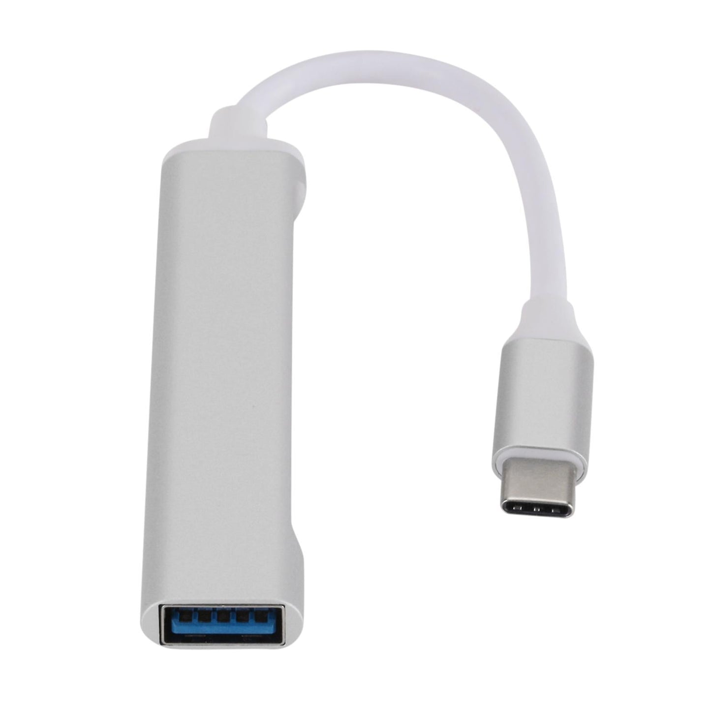 Mini Aluminum Shell USB Type C HUB 3.0 4 Port Multi Splitter Adapter Silver