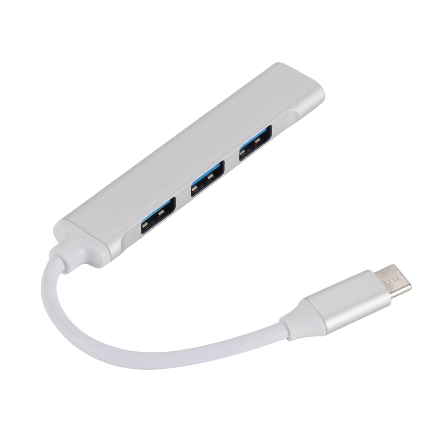Mini Aluminum Shell USB Type C HUB 3.0 4 Port Multi Splitter Adapter Silver