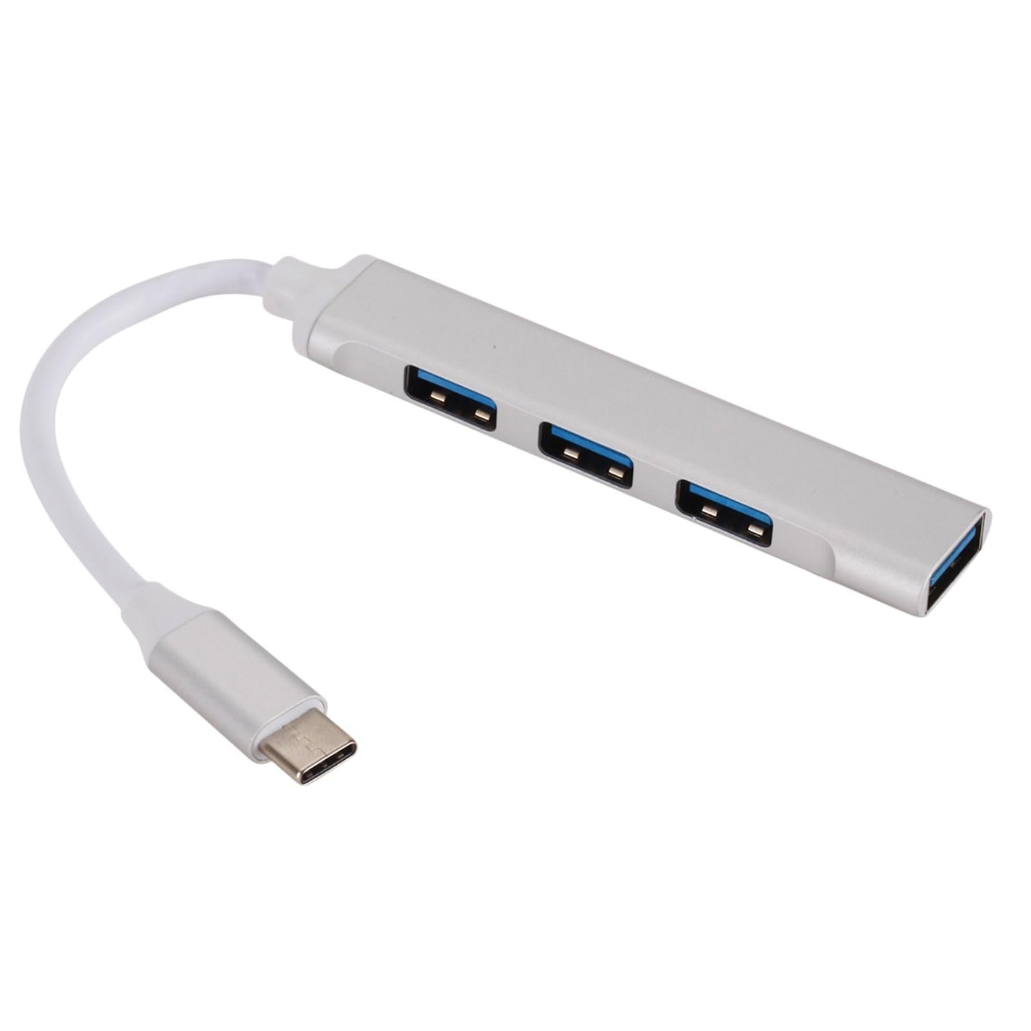Mini Aluminum Shell USB Type C HUB 3.0 4 Port Multi Splitter Adapter Silver