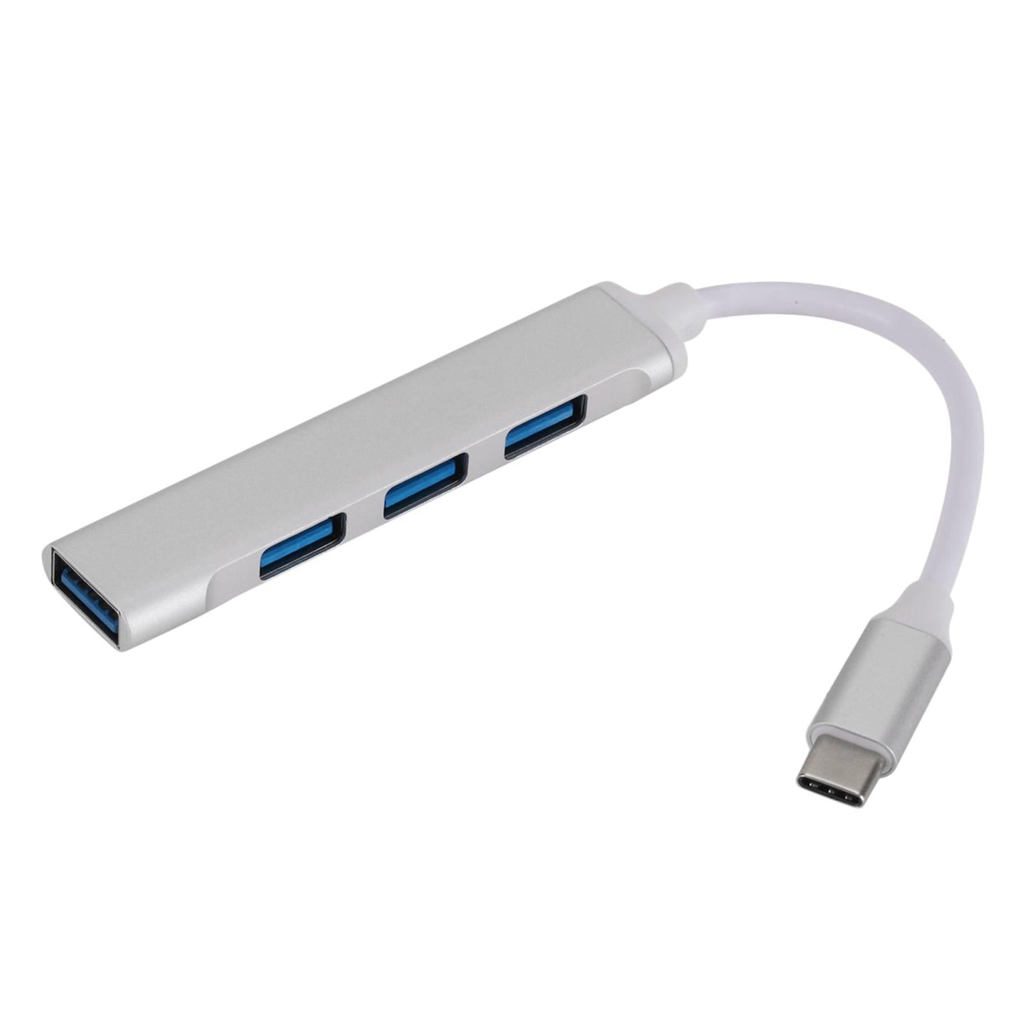 Mini Aluminum Shell USB Type C HUB 3.0 4 Port Multi Splitter Adapter Silver