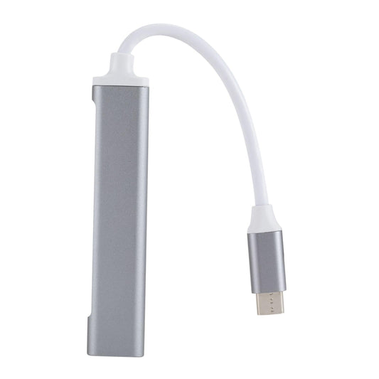 Mini Aluminum Shell USB Type C HUB 3.0 4 Port Multi Splitter Adapter Grey