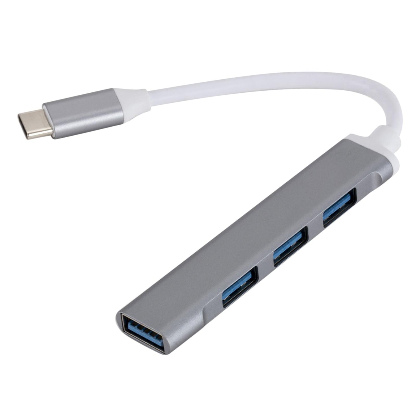 Mini Aluminum Shell USB Type C HUB 3.0 4 Port Multi Splitter Adapter Grey