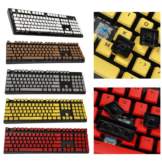 PBT Pudding Keycap Set for Cherry MX Mechanical Keyboard White Black