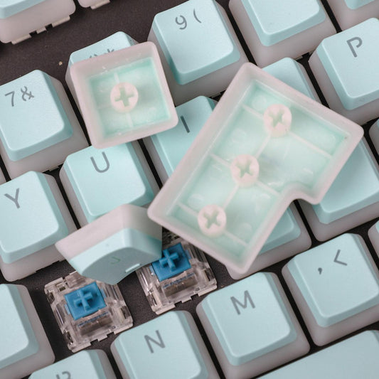 PBT Pudding Keycaps Set Replacements for Cherry MX Mechanical Keyboard Blue