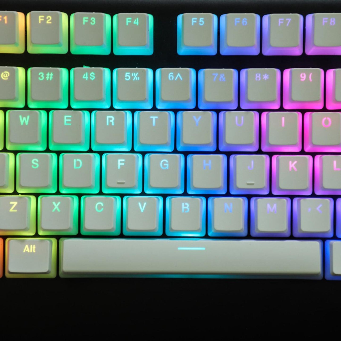 108 Key Keycaps PBT Pudding Keycaps for Cherry MX Mechanical Keyboard White