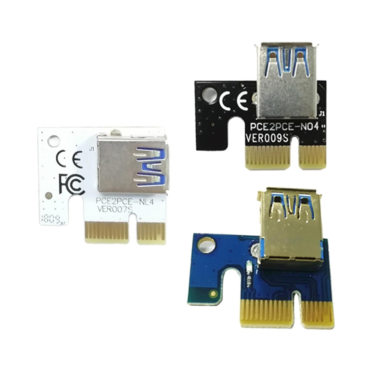 USB Graphics Card Riser Card PCI-E 1X To 16X Mining Adapter Accessory White