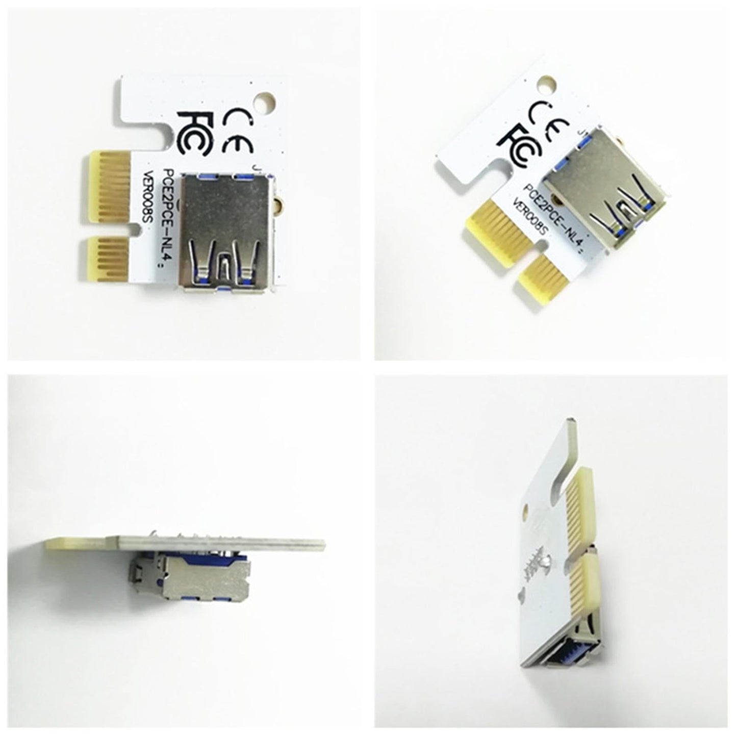 USB Graphics Card Riser Card PCI-E 1X To 16X Mining Adapter Accessory White