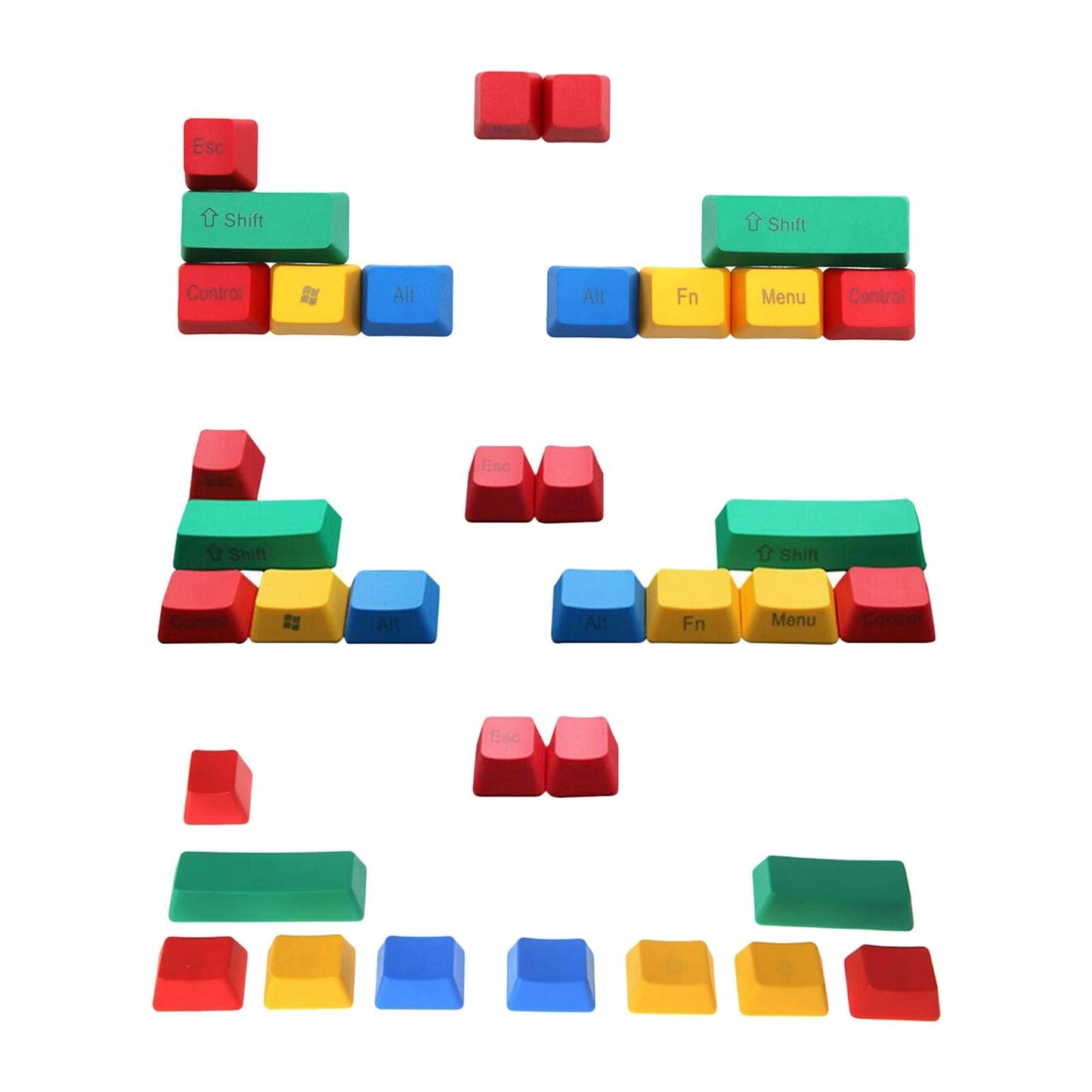 Upgraded PBT Pudding Thick RGBY Keycaps  for Mechanical Keyboards A