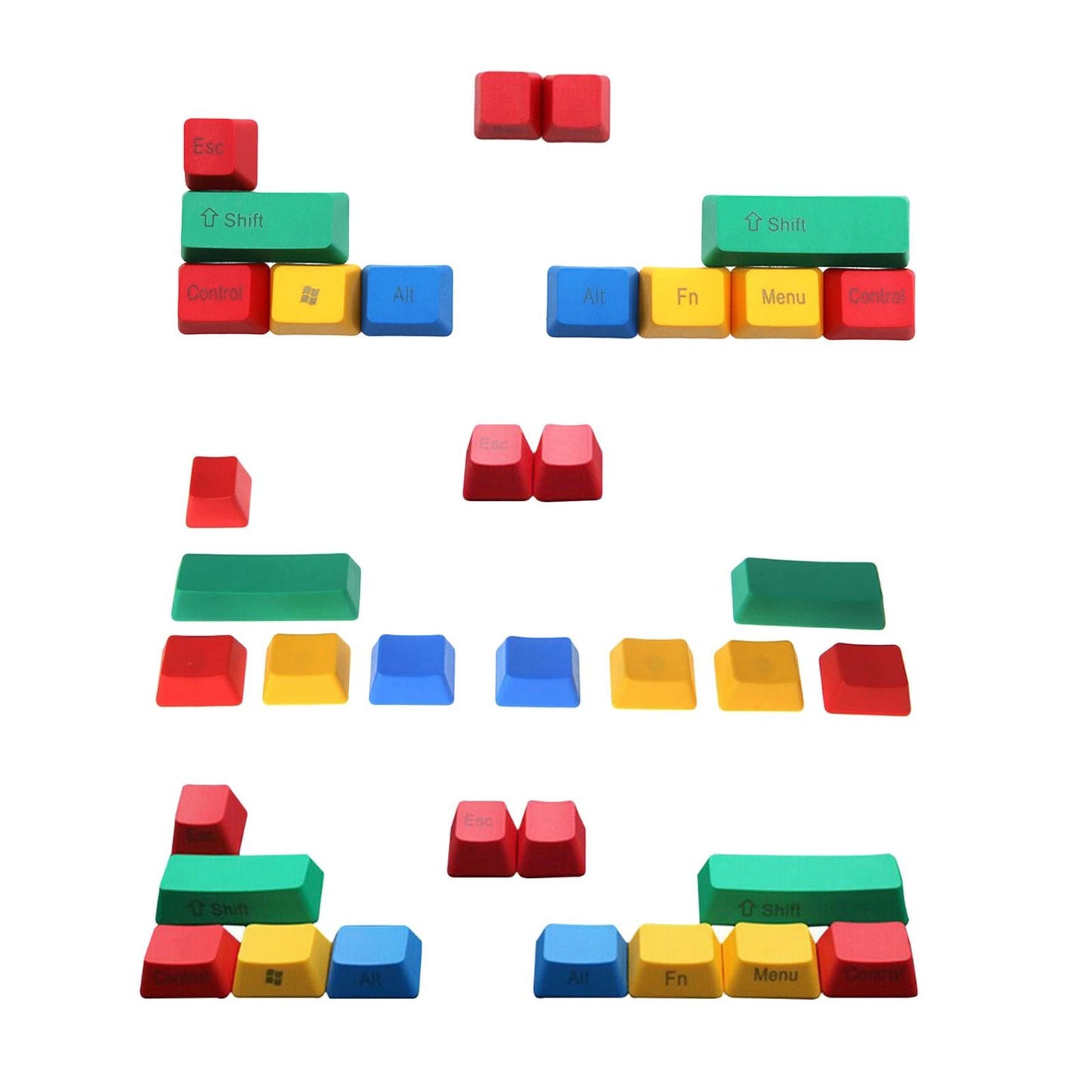 Upgraded PBT Pudding Thick RGBY Keycaps  for Mechanical Keyboards A