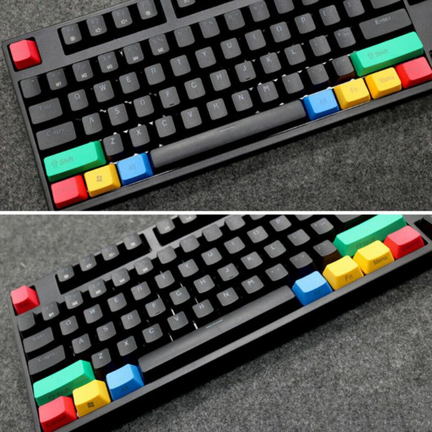 Upgraded PBT Pudding Thick RGBY Keycaps  for Mechanical Keyboards B