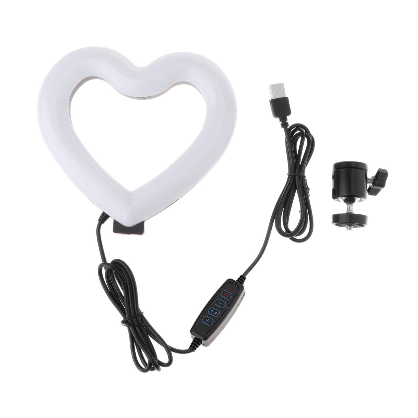 6 inch Heart LED Selfie Ring Light For Makeup Live Stream Cable Control