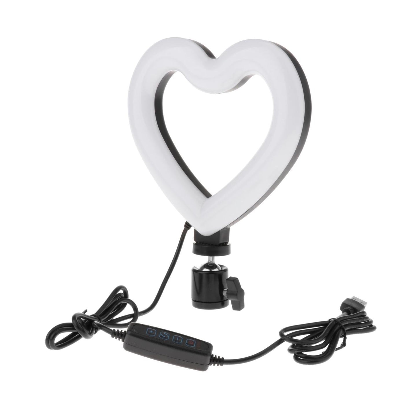6 inch Heart LED Selfie Ring Light For Makeup Live Stream Cable Control