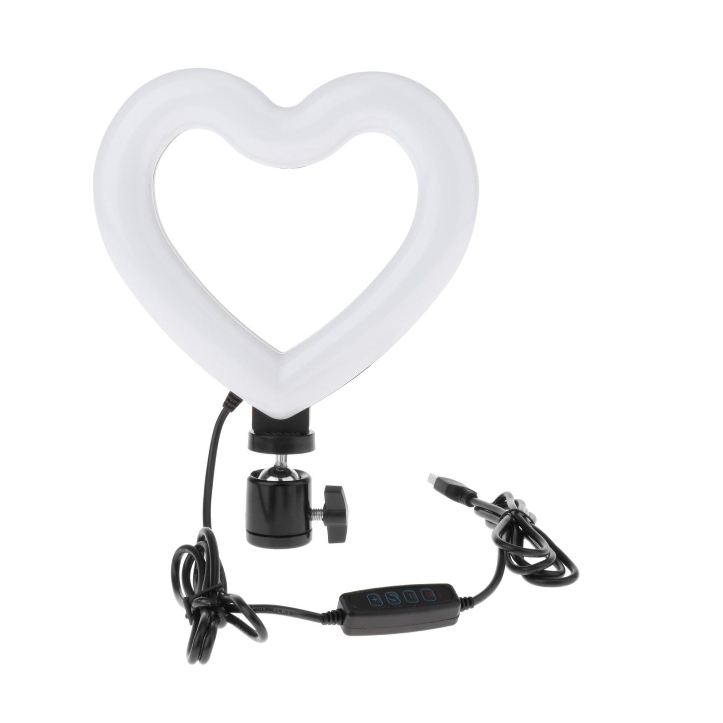 6 inch Heart LED Selfie Ring Light For Makeup Live Stream Cable Control
