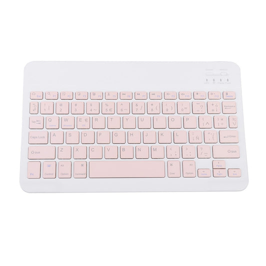 Portable Rechargeable Bluetooth Keyboard 78Keys Spanish for Desktop Pink