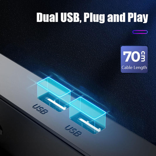 Gaming RGB Laptop Cooler Stand Cooling Pad for 12 to 18 Notebook Red"