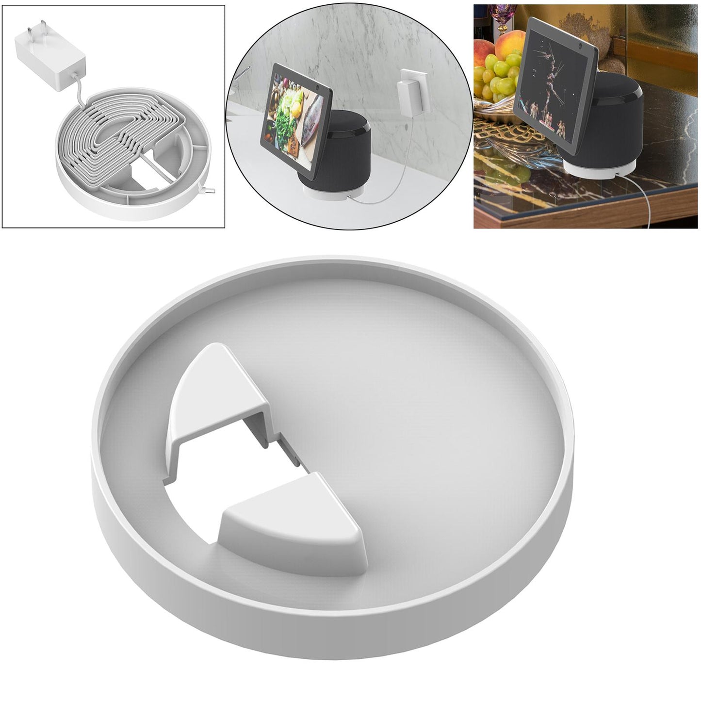 Compact Holder Stand Bracket for Echo Show 10 Smart Speaker White