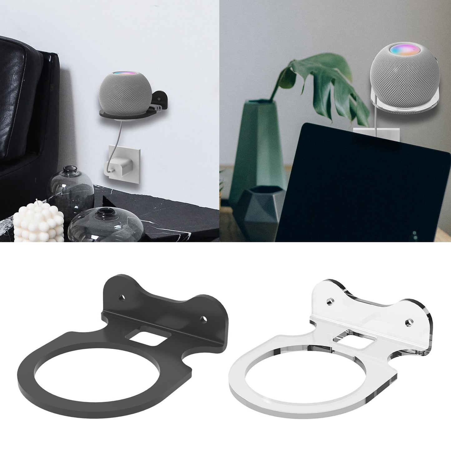 Wall Mount Holder Bracket for Echo dot 1/2/3/4 Audio Speaker  Black