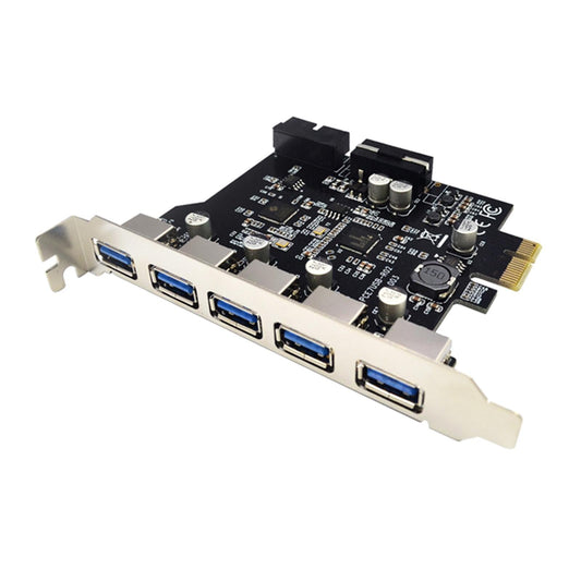 Super Speed 5 Port USB 3.0 to PCI-E Express Expansion Card Adapter Hub 19pin