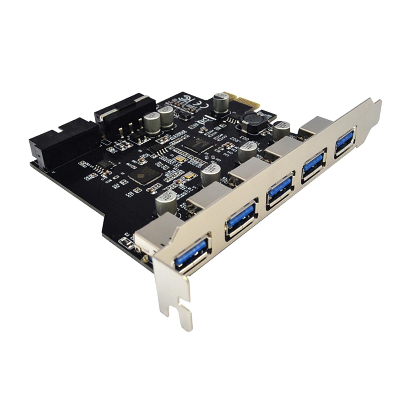 Super Speed 5 Port USB 3.0 to PCI-E Express Expansion Card Adapter Hub 19pin