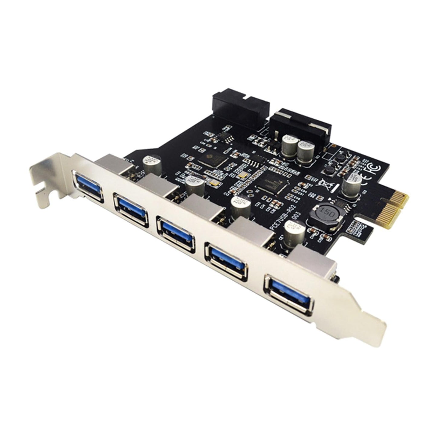 Super Speed 5 Port USB 3.0 to PCI-E Express Expansion Card Adapter Hub 19pin