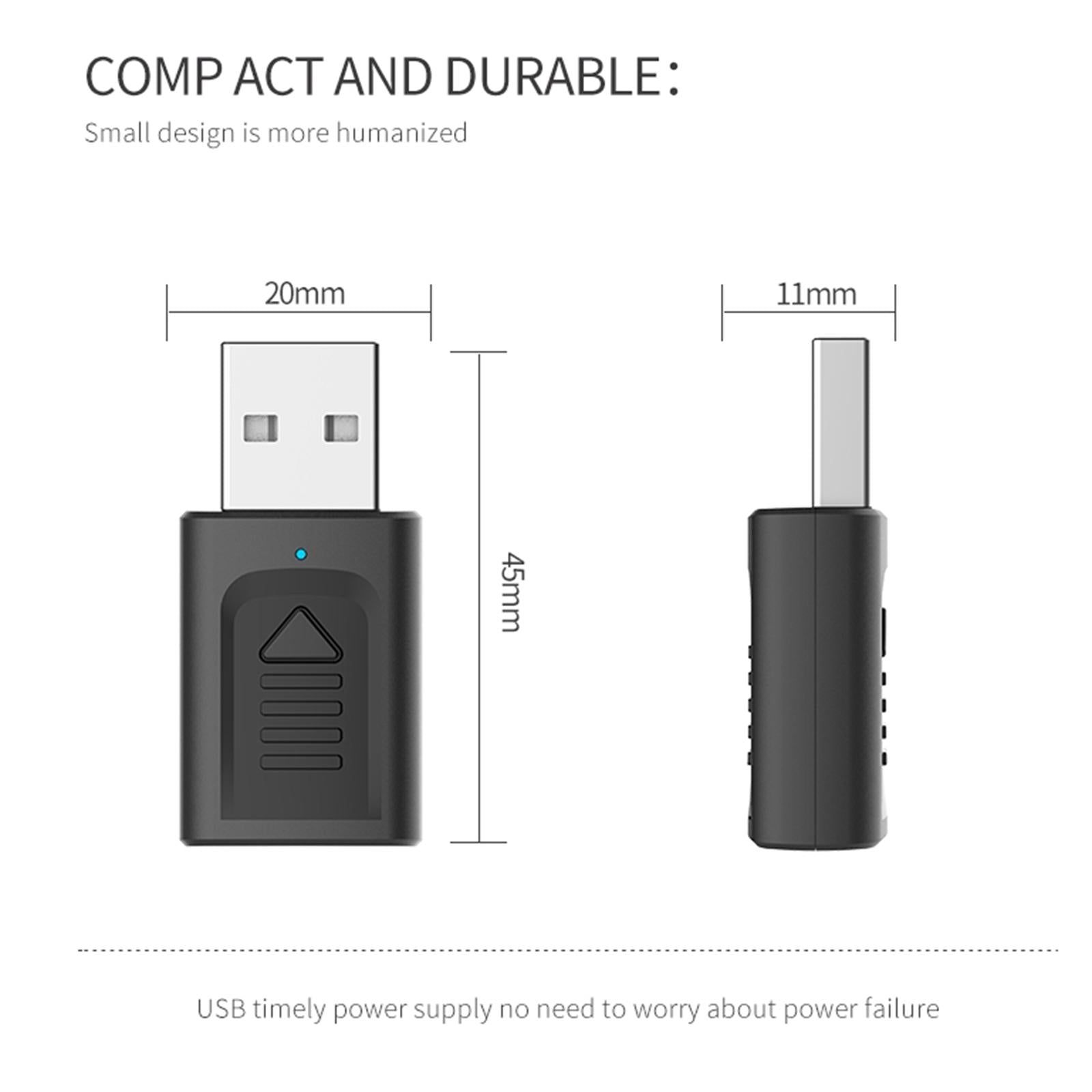 Bluetooth 5.0 Transmitter and Receiver Adapter For PC TV Car Nintendo Switch