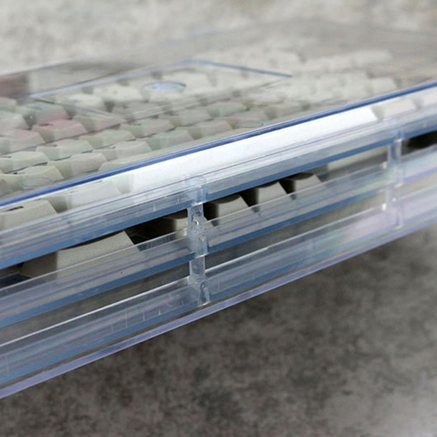 ABS Keycap Storage Box 2 Layers Dustproof Clear for Keycaps Collection