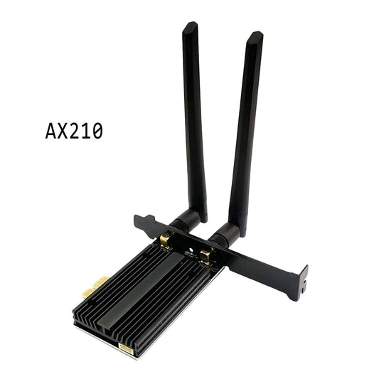 PCIe Wifi Adapter Cards Wi-Fi Card Ultra Low Latency for Desktop AX210 Black