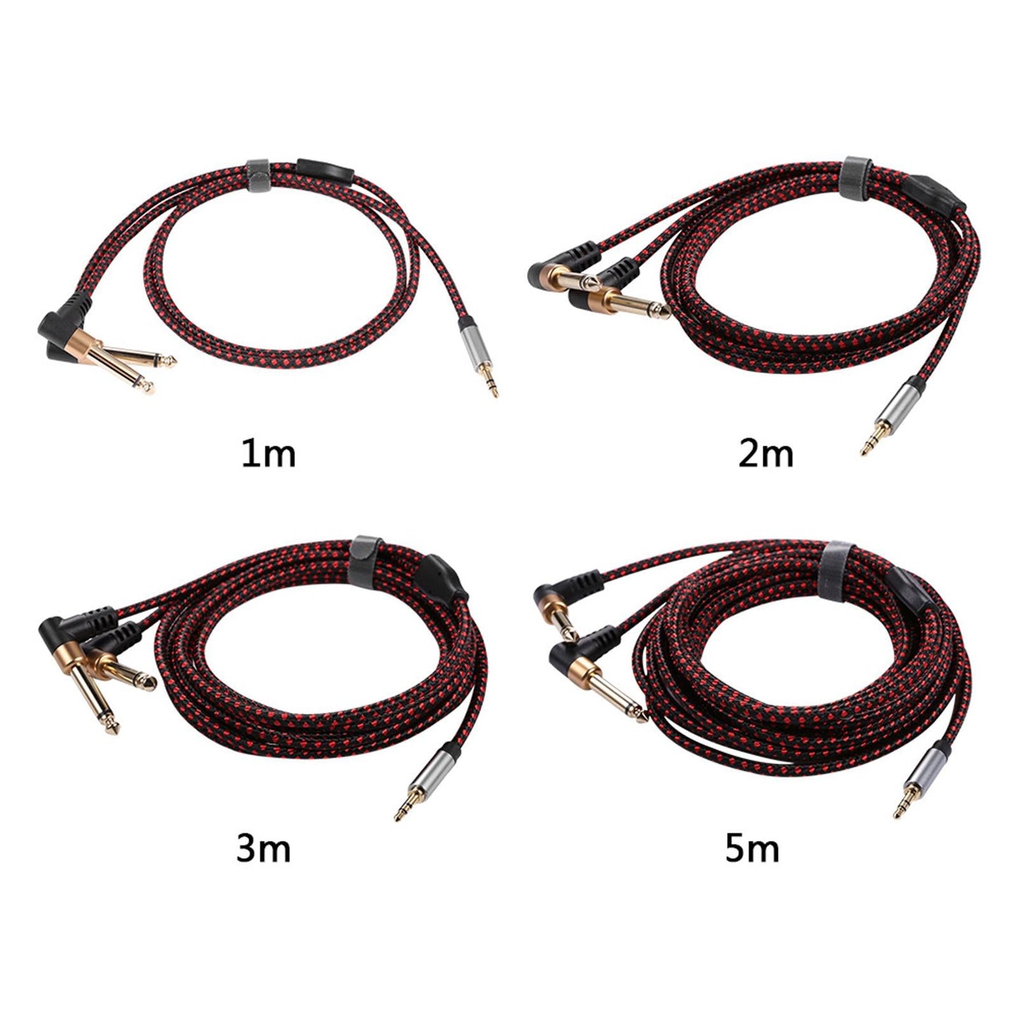 3.5mm 1/8 to Double 6.35mm 1/4" Stereo Splitter Cable for Speaker 1 Meter"