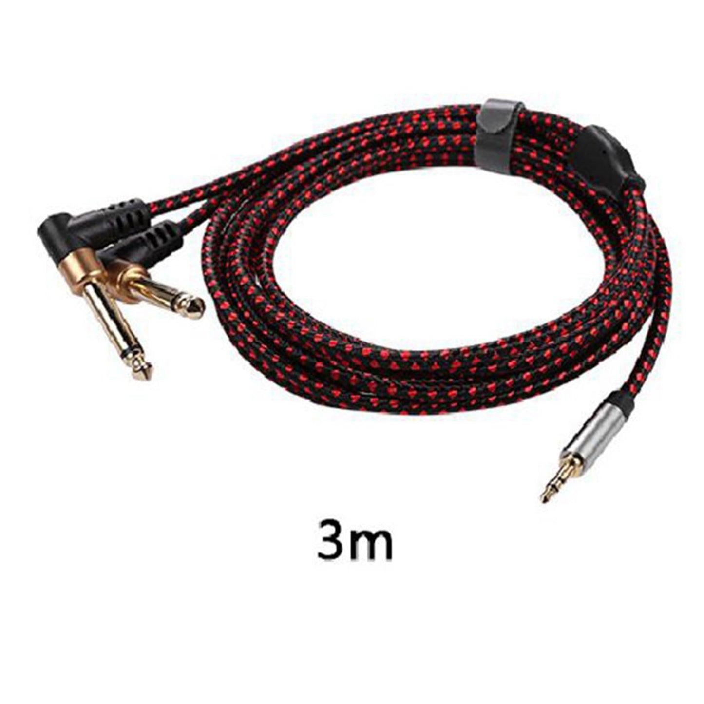 3.5mm 1/8 to Double 6.35mm 1/4" Stereo Splitter Cable for Speaker 3 Meter"