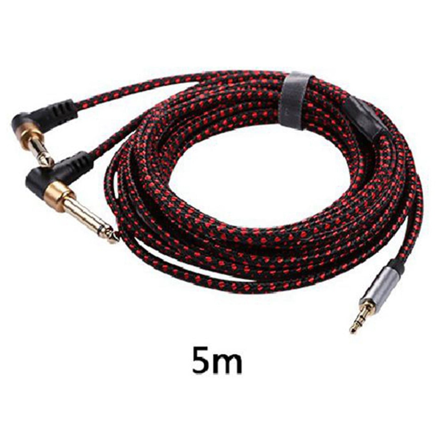 3.5mm 1/8 to Double 6.35mm 1/4" Stereo Splitter Cable for Speaker 5 Meter"
