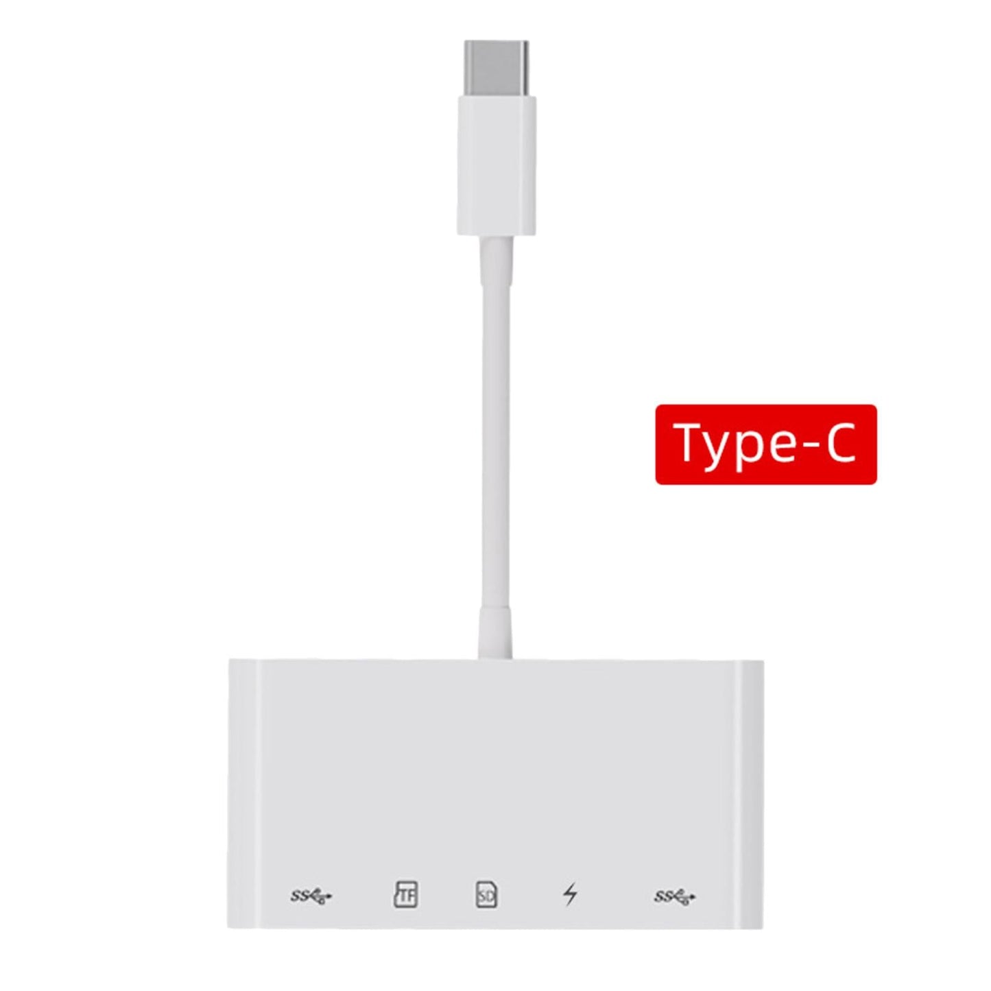 5 in 1 Type-C Hub Adapter USB3.0 Multi Charging Port Card Reader For MacBook