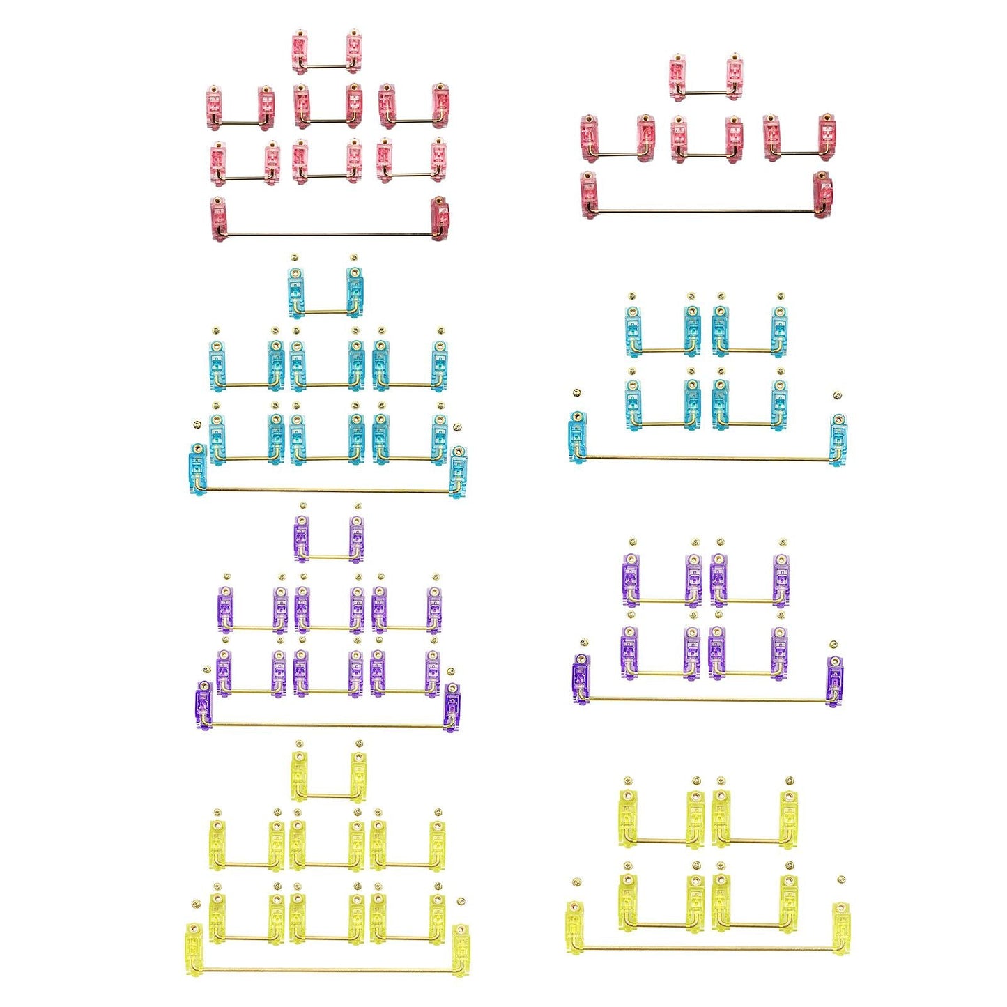 PCB Screw-in Stabilizers for MX Mechanical Keyboard  pink 1 6.25u 4 2U