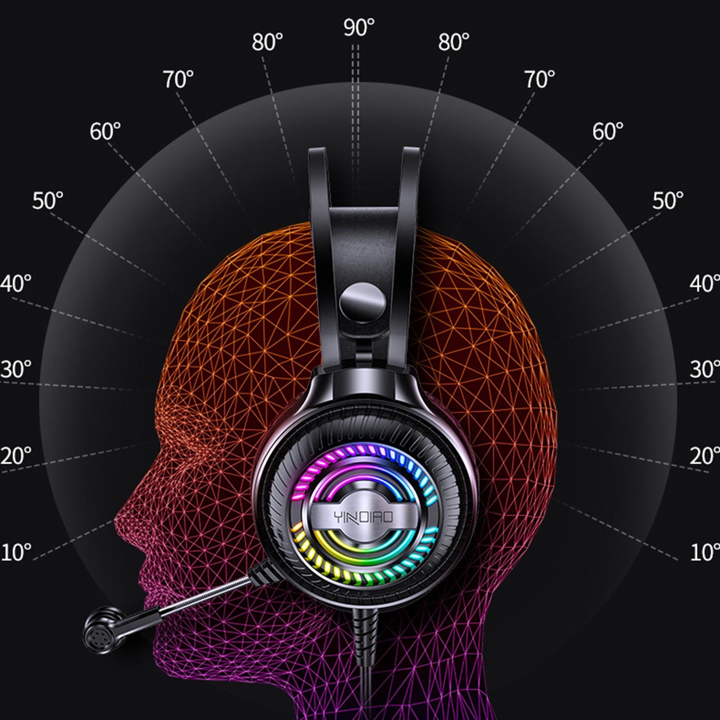 Bass Stereo Over Ear Gaming Headset Headphones for Gamer Black