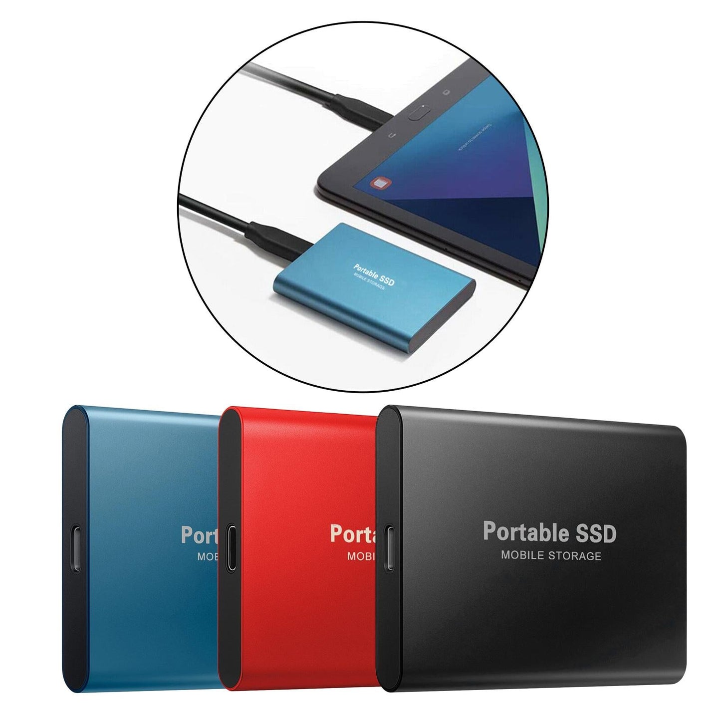 USB 3.0 USB 3.1 Gen-1 1TB SSD External Portable Solid State Drive black 1TB