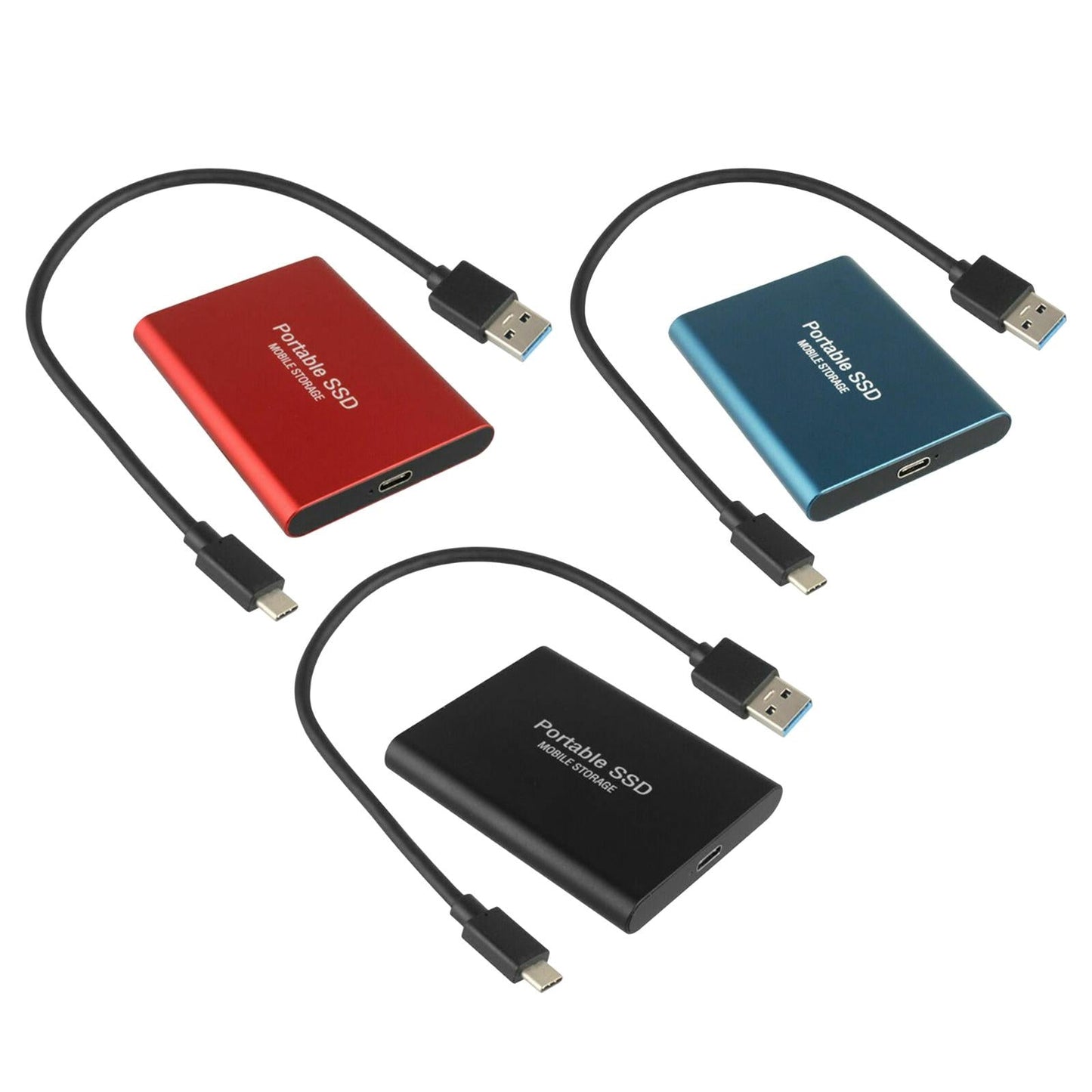 USB 3.0 USB 3.1 Gen-1 1TB SSD External Portable Solid State Drive black 1TB