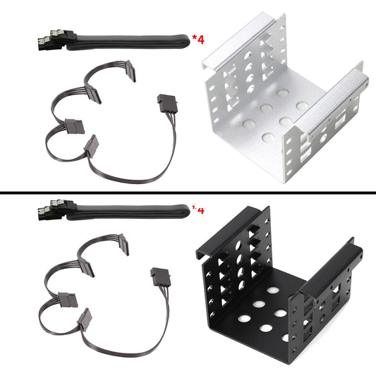 4-Bay 2.5 inch to 3.5 inch SSD HDD Hard Drive Caddy Black Bracket