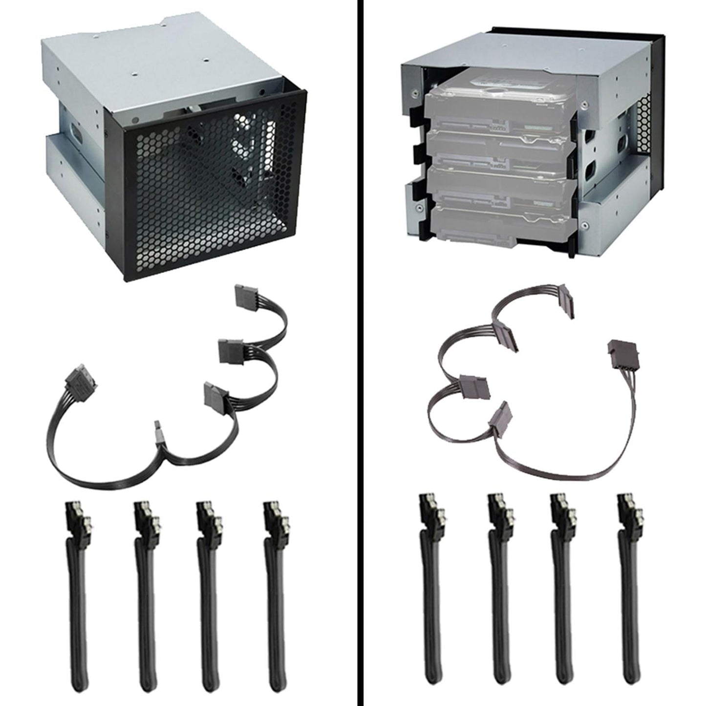 Durable 5 4 Bay 3.5 inch SSD HDD Cage Hard Drive Caddy Adapter Holder A"