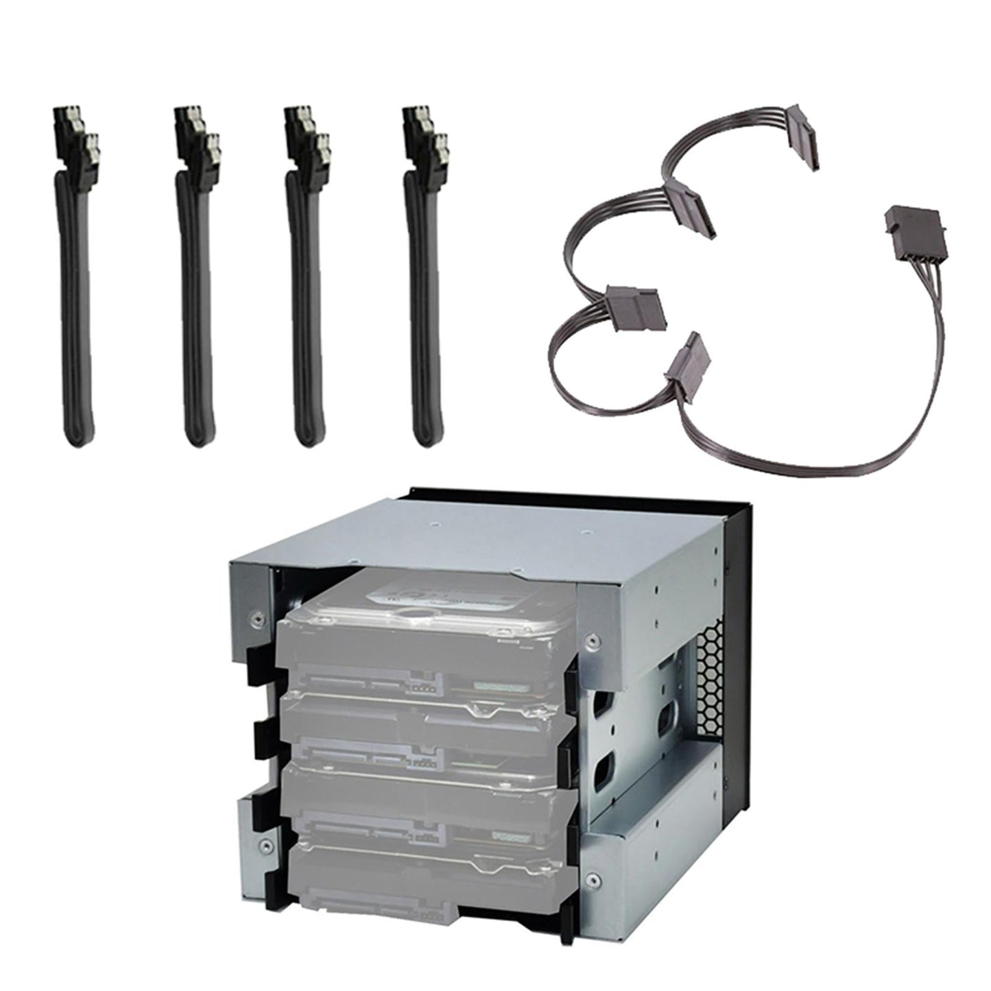 Durable 5 4 Bay 3.5 inch SSD HDD Cage Hard Drive Caddy Adapter Holder A"