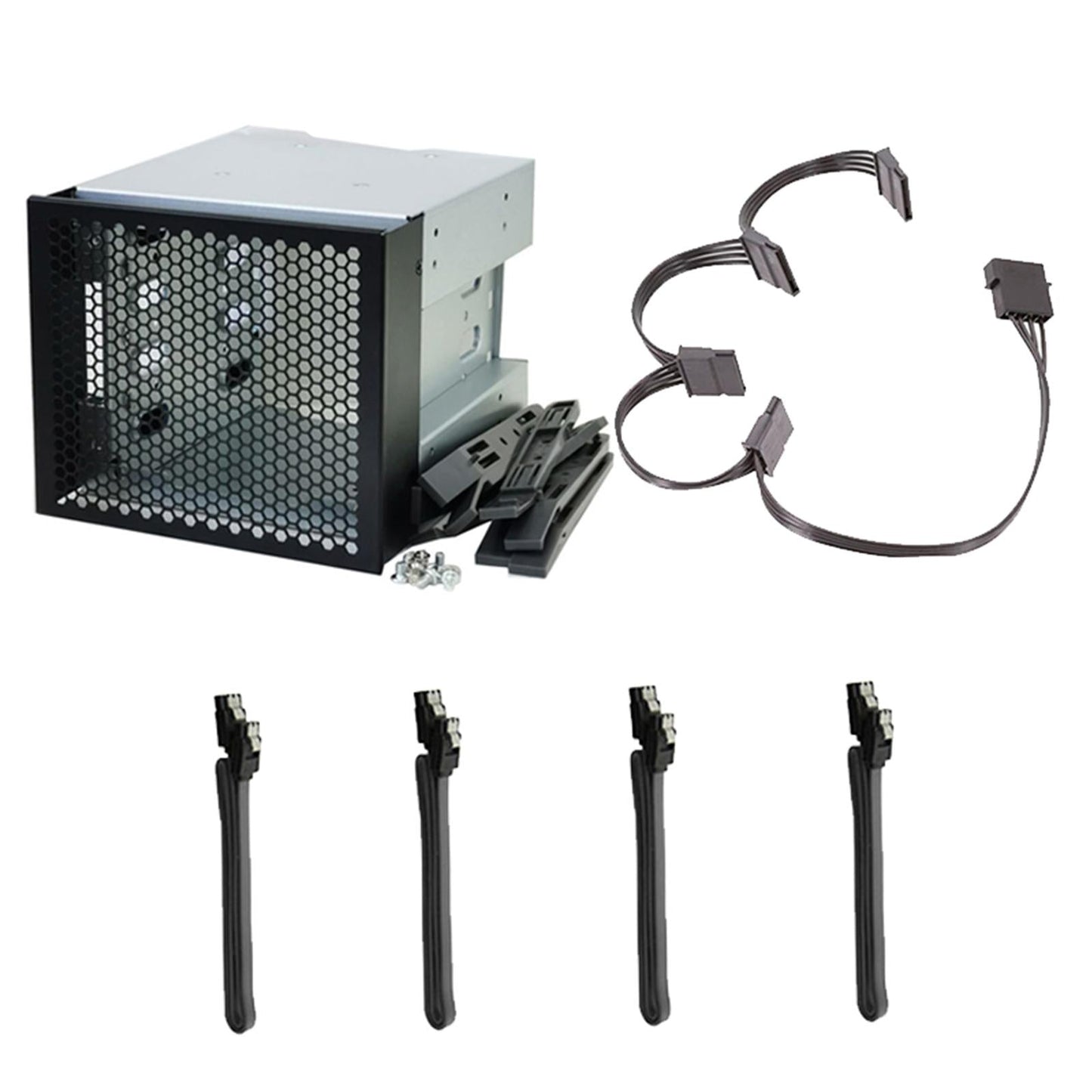 Durable 5 4 Bay 3.5 inch SSD HDD Cage Hard Drive Caddy Adapter Holder A"
